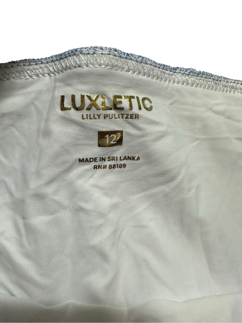 Lilly Pulitzer Luxletic Aona Skort 12 Morelle Blue Gingham UPF 50 Golf - Picture 7 of 8